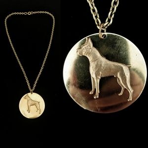 Vintage 40s Boxer Dog Necklace